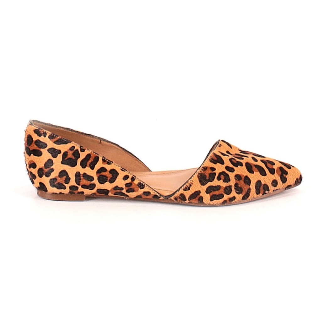 J Crew Zoe Leopard/ Cheetah Calf Hair d'Orsay Flats